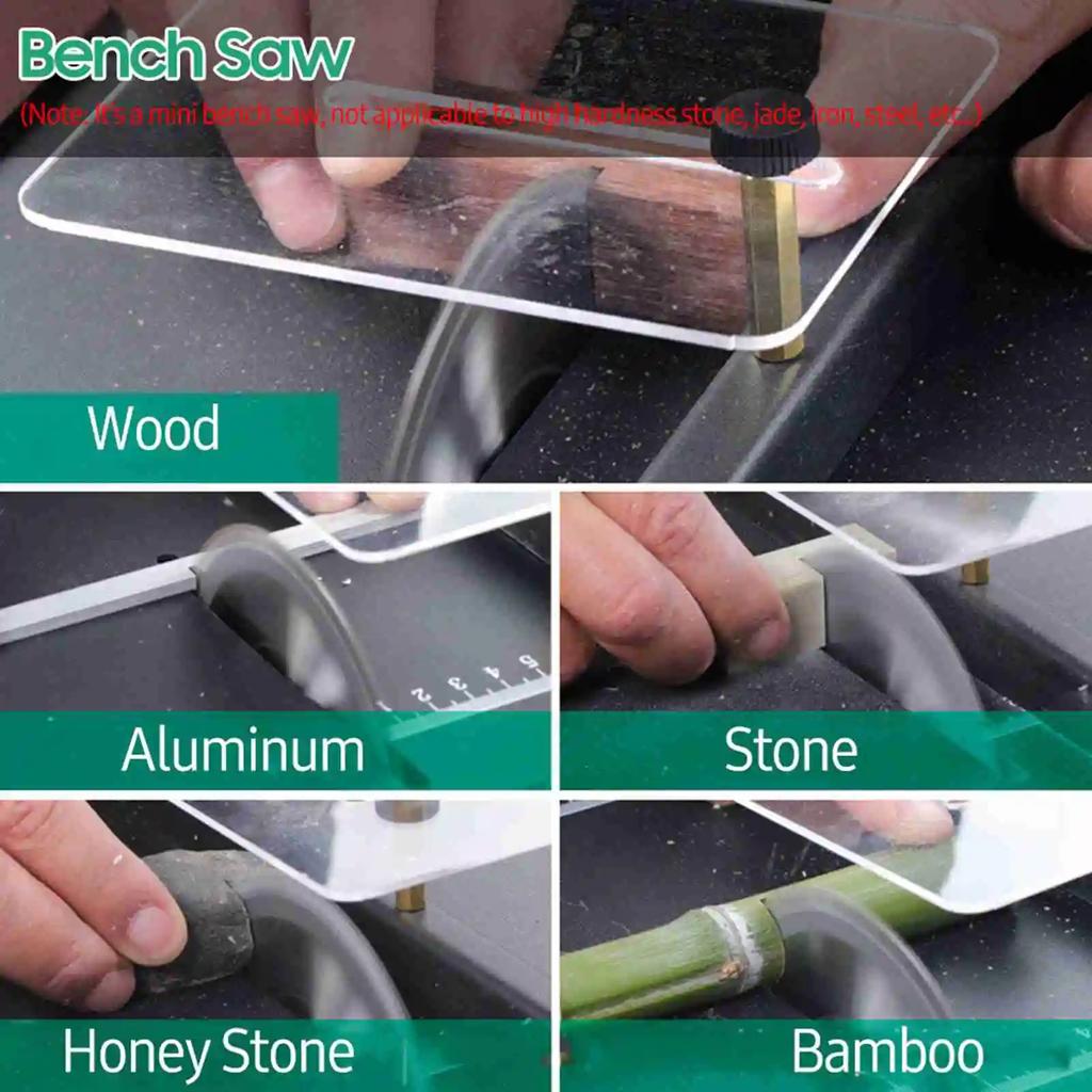 Циркулярная пила 200 Вт, мини-настольная пила и ленточный шлифовальный станок, переменная скорость, глубина реза 30 мм для дерева, пластика, камня, металла, нож