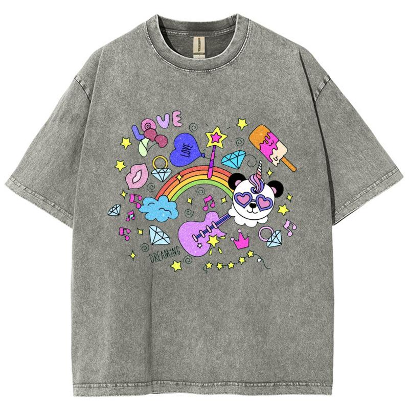 Футболка женская с милыми элементами из мультфильма, свободная, с коротким рукавом, унисекс, повседневная, базовая, простая