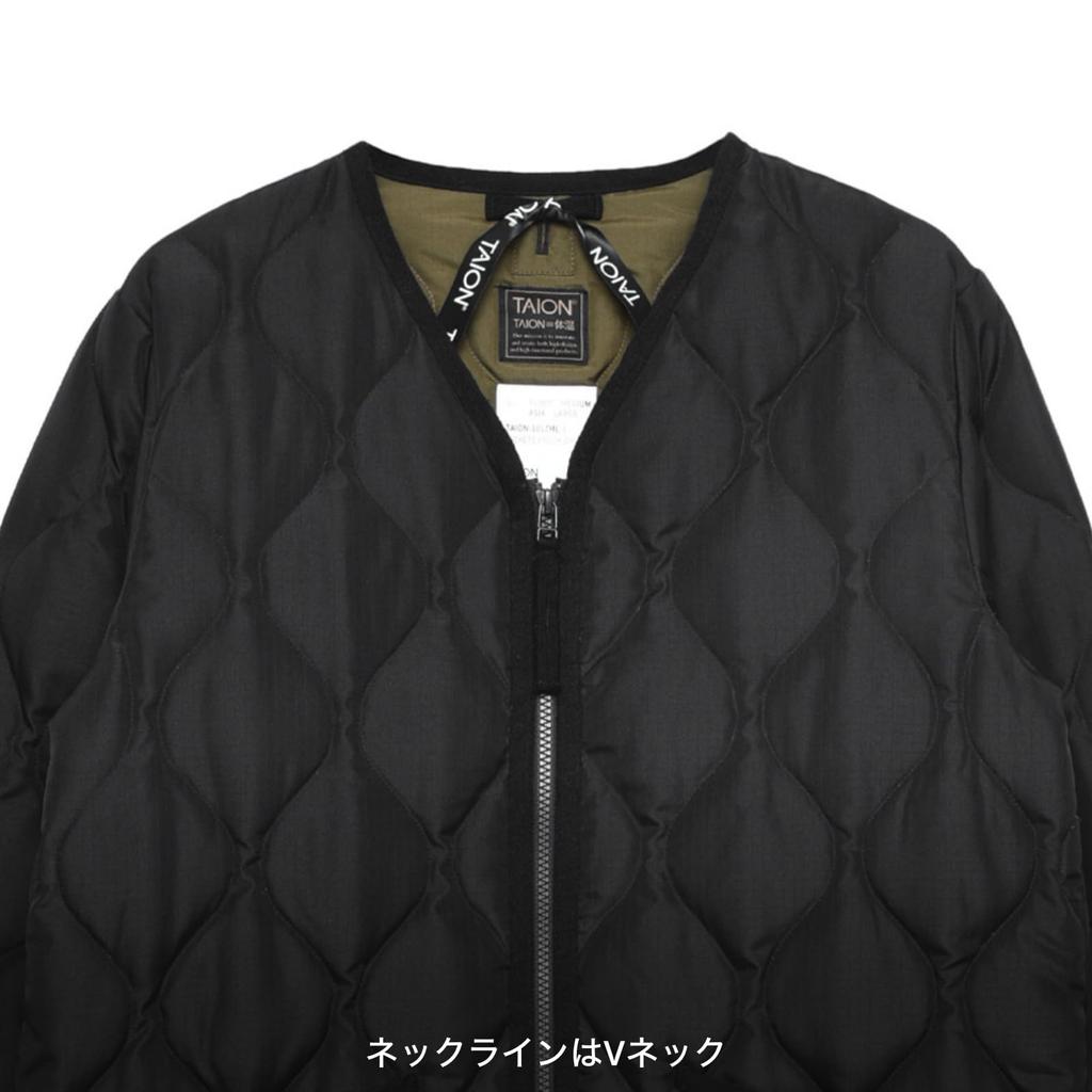 Taion Унисекс Милитари Пуховик на молнии V-образный вырез 101ZML-1