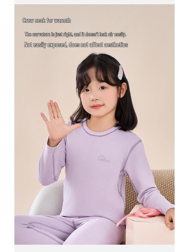 Детский дышащий антибактериальный кашемировый комплект нижнего белья на осень