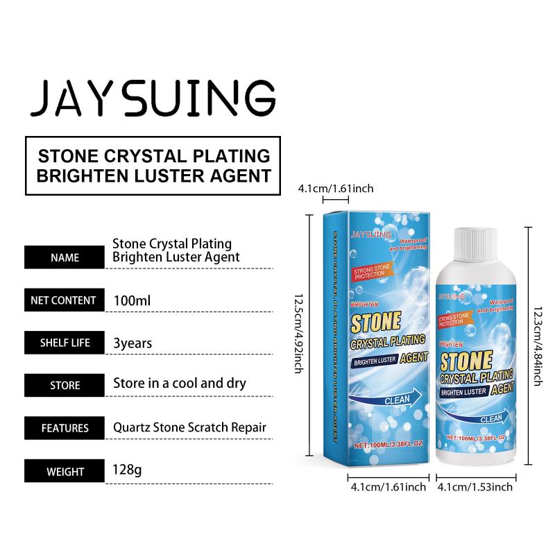 Nano Stone Crystal Plating Brighten Luster Agent for Tabletop Marble Surfaces High Gloss Protection Set with Sponge Towel