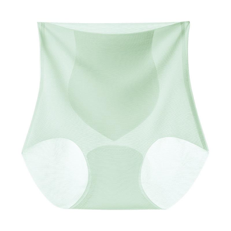 Легкое сетчатое нижнее белье с высокой талией, женские трусики из ледяного шелка, бесшовные дышащие сексуальные ультратонкие трусы большого размера с присосками для живота для женщин