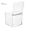 Прозрачные акриловые коробки, маленькие квадратные кубические контейнеры с крышкой, пластиковый органайзер для хранения конфет, таблеток, крошечных ювелирных изделий