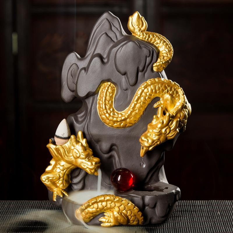 Курильница с обратным потоком, креативная керамическая настольная декоративная печь для ароматерапии, ветрозащитный держатель для благовоний