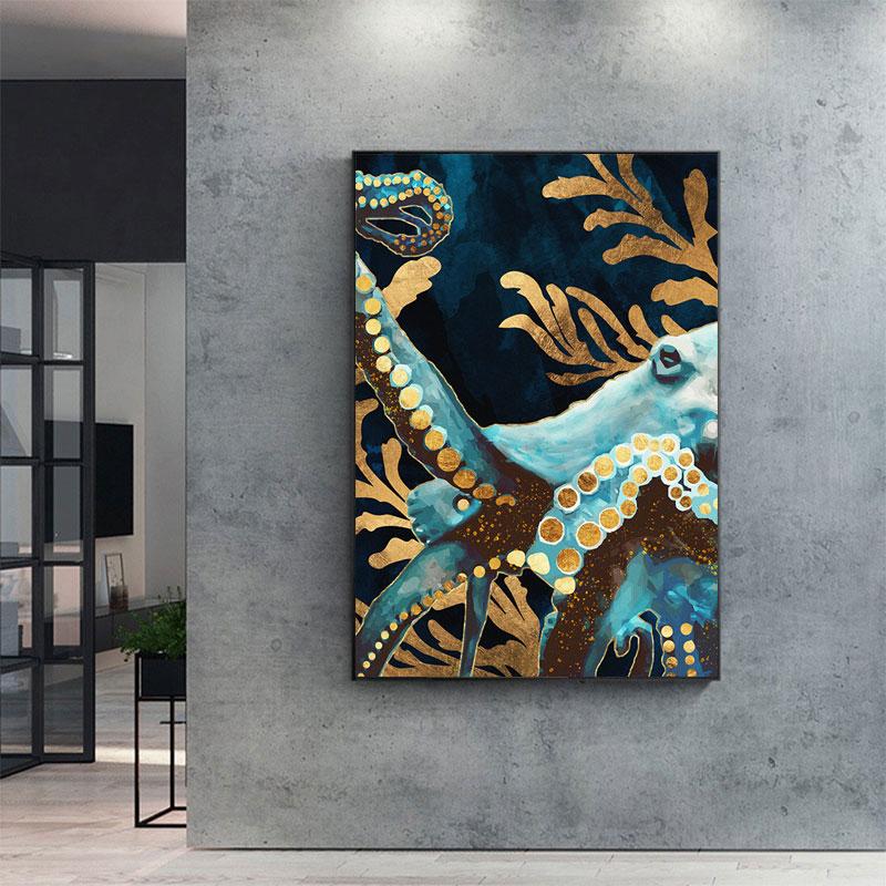 Гора, море, лес, кит, абстрактный пейзаж, настенная живопись на холсте, плакаты на скандинавскую тему, принты, настенные панно для декора гостиной