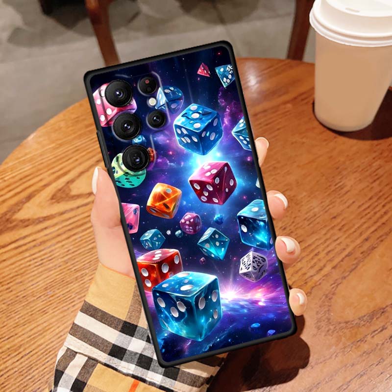 Креативный дизайн игральных карт Чехол для телефона Для Samsung Galaxy S26 S25 S24 S23 S22 S21 S20 Ultra Plus FE 5G Черный Мягкий ТПУ