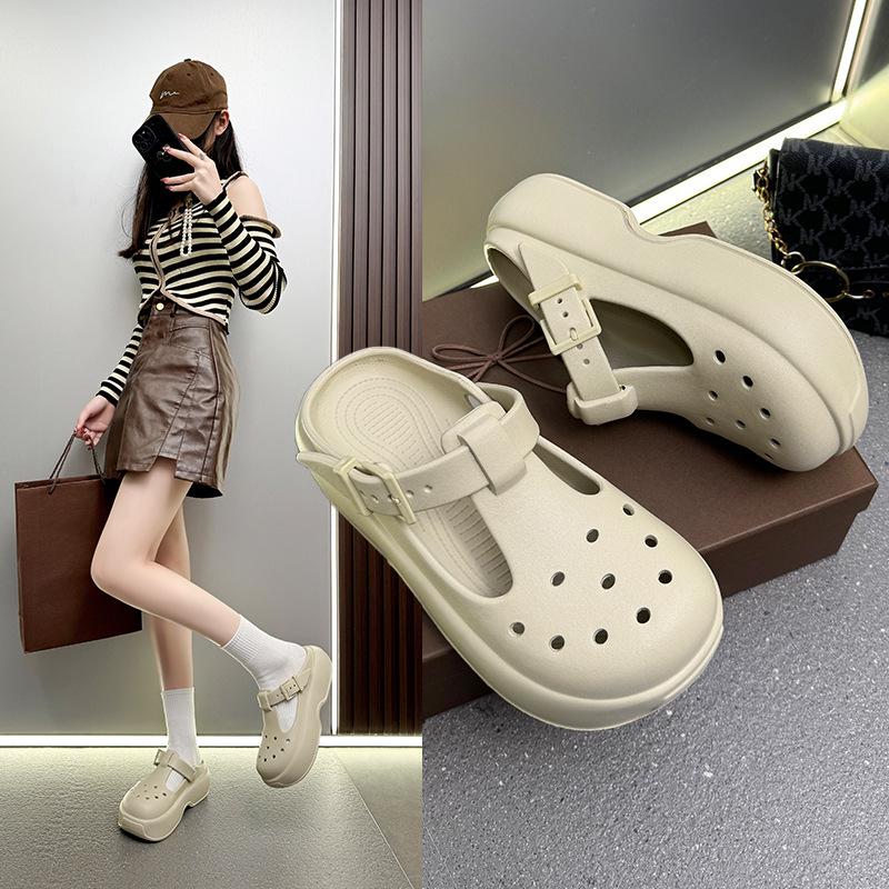 2025 Женские нескользящие сандалии и шлепанцы из ЭВА на толстой подошве, слипоны для ношения в помещении/на улице