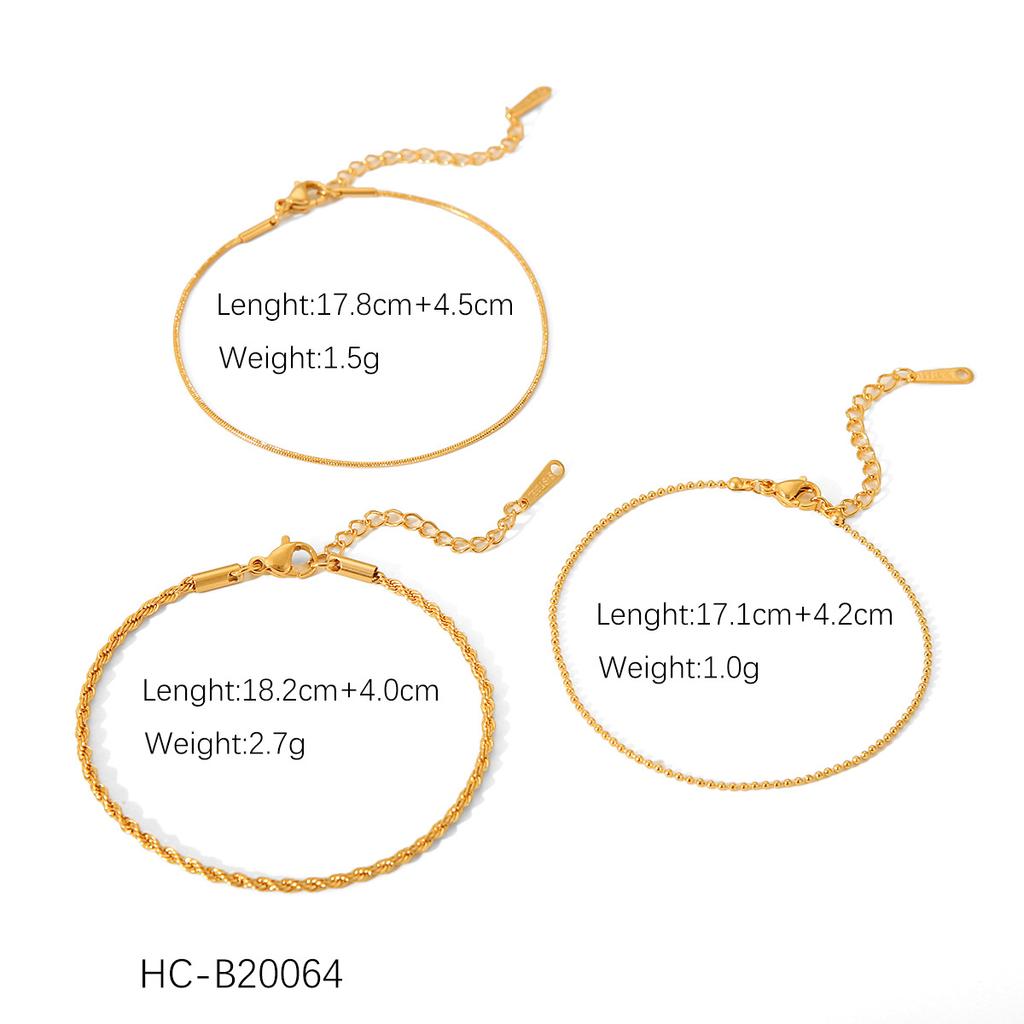Ювелирные изделия с покрытием из 18-каратного золота, браслет из нержавеющей стали, женский, в стиле INS, цепочка из бусин, цепочка ручной работы, ювелирные изделия