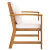 Garden Chairs 2 pcs with Cream Colored Cushions Solid Acacia Wood
