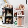 Вращающийся на 360 градусов ящик для хранения косметики, большая вместимость, прозрачный настольный органайзер, домашний комод, полка для духов и средств по уходу за кожей