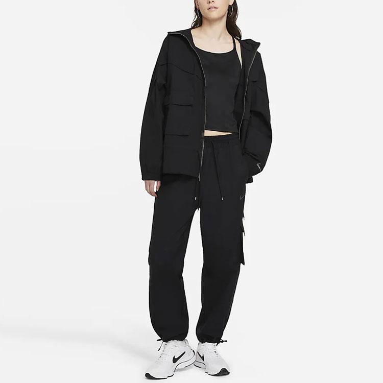 Nike Спортивная одежда Icon Clash Повседневная свободная куртка с капюшоном Женские куртки Черные CZ9329-010