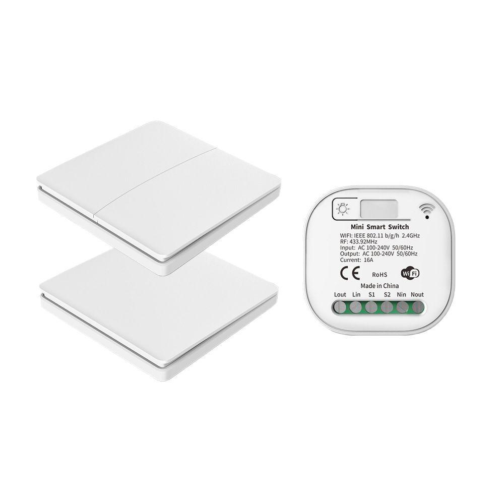 1/2 Gang Self-Energy Smart Life App Generators Wifi+433 Wireless Remote Control Panel ABS 240V 16A Waterproof EU Standard PC