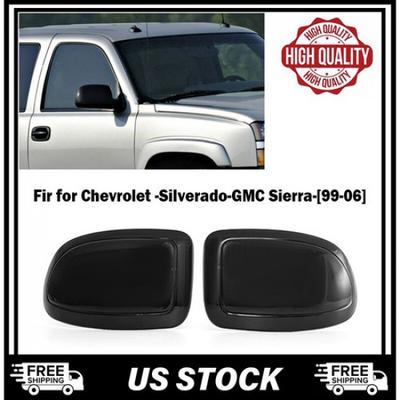 2x Для 1999-2006 Chevy Silverado / GMC Sierra ГЛЯНЦЕВО-ЧЕРНЫЕ Накладки-колпаки боковых зеркал