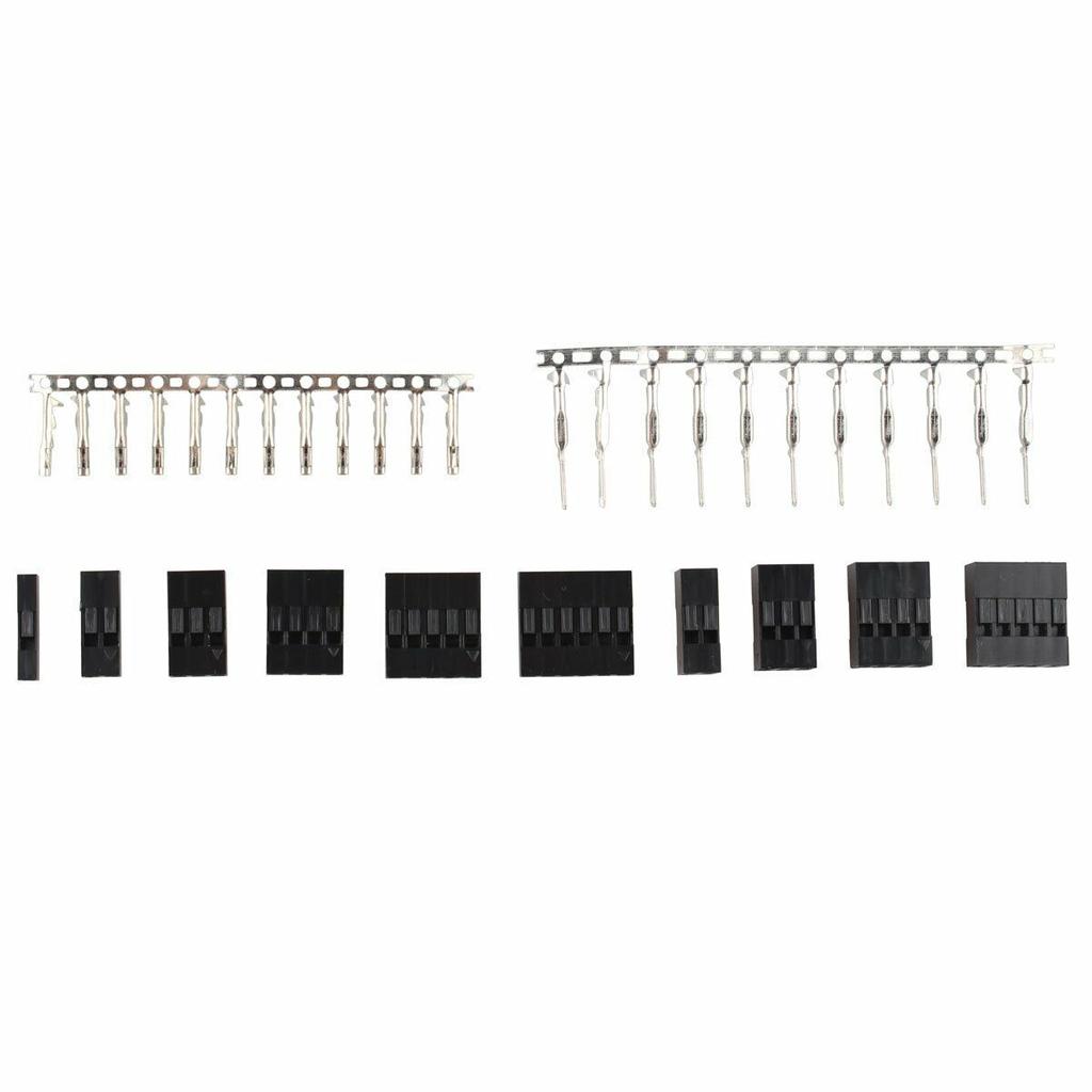 Набор 620 шт. Штекерный и гнездовой разъемы для проводов-перемычек, корпус с обжимными контактами