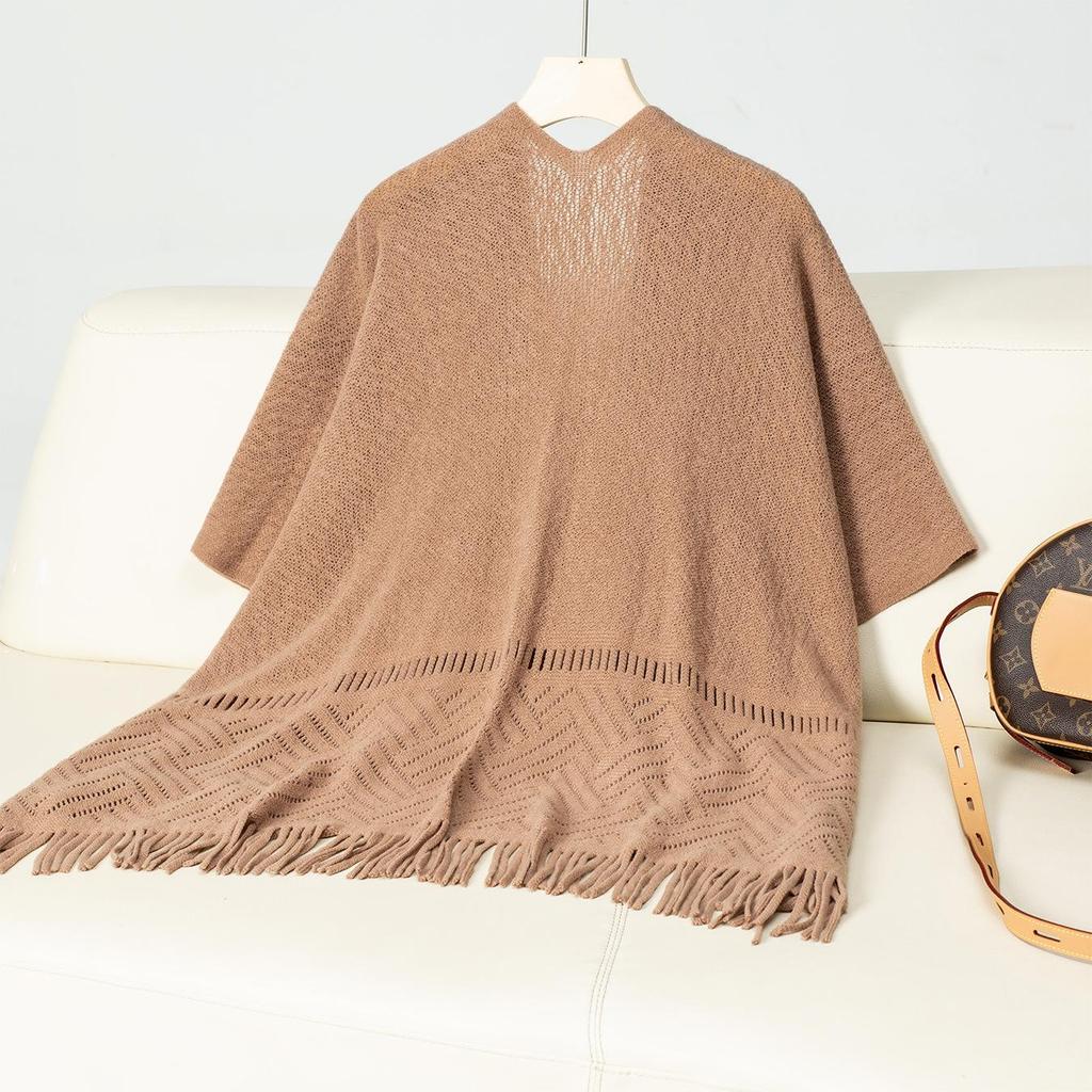 Осень и зима Женский однотонный свободный кардиган с рукавами «летучая мышь» с перекрестными краями Трикотажный свитер с V-образным вырезом