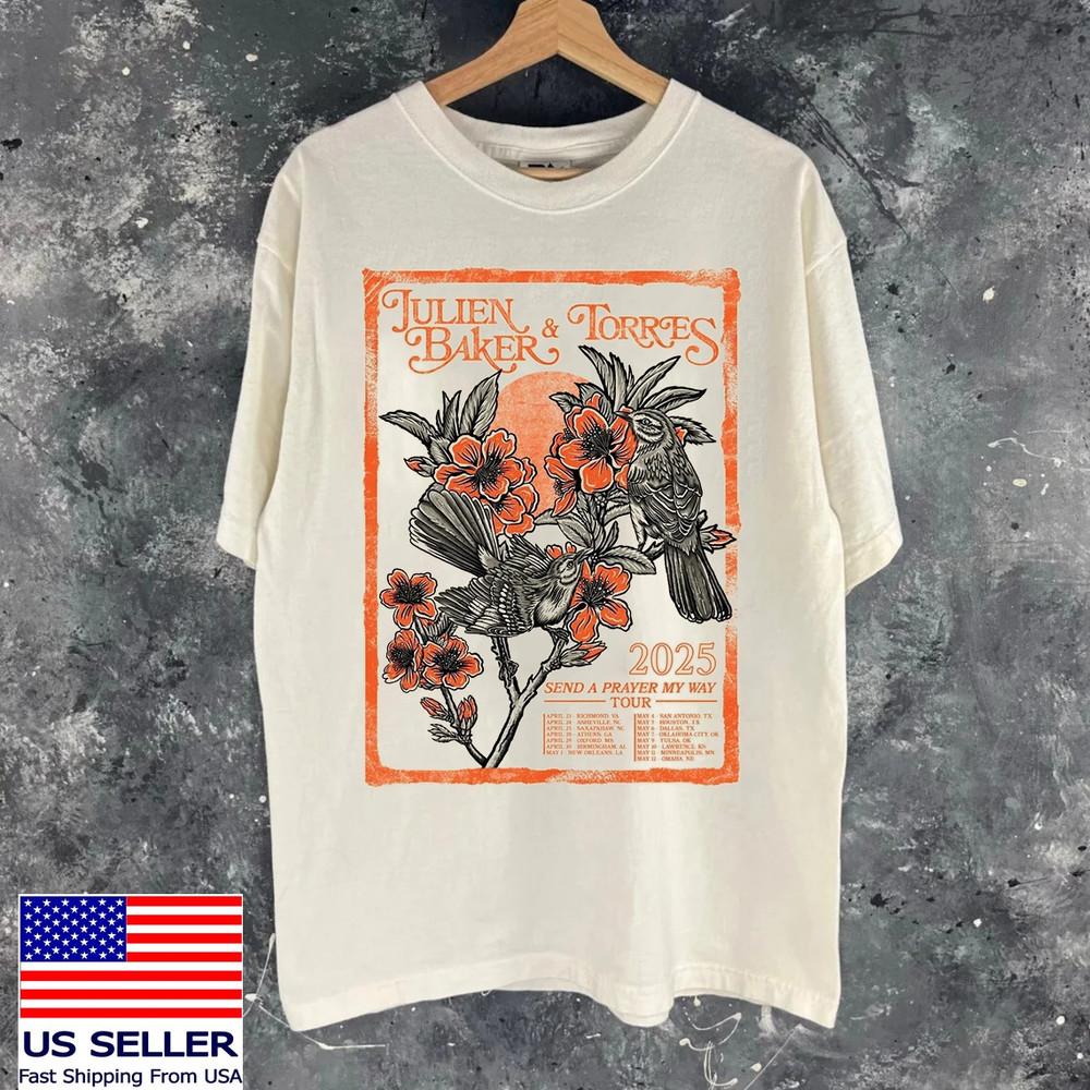 Julien Baker and Torres Send A Prayer My Way Tour T Shirt Full Size Unisex T-Shirt