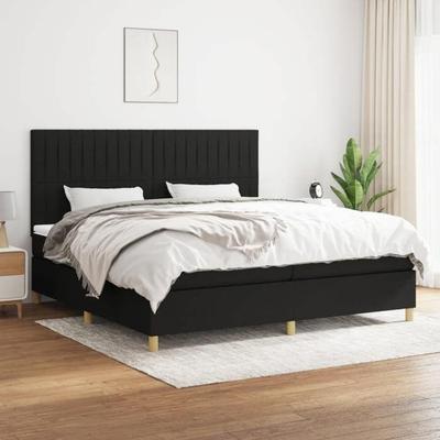 Maison Exclusive - Sommier À Lattes De Lit Avec Matelas Noir 200x200 Cm Tissu