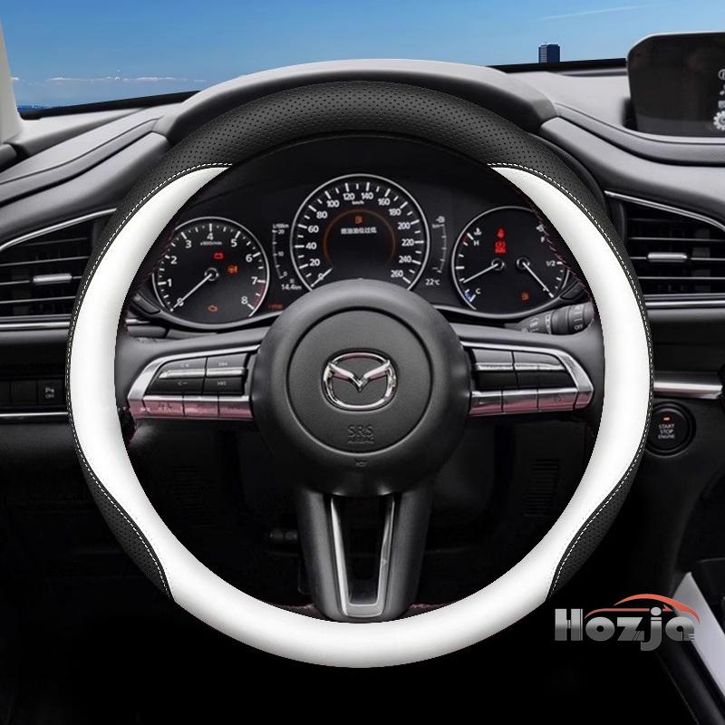 Кожаная накладка на руль автомобиля для Mazda 2 3 CX5 CX30 CX3 CX60 CX90 2025 2026 Аксессуары для интерьера