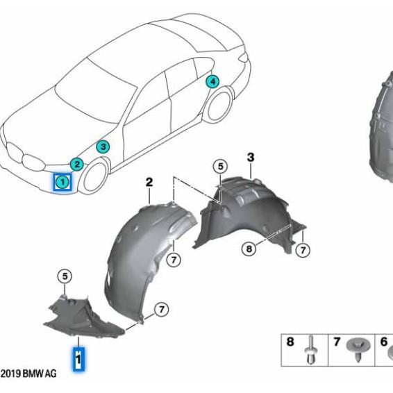 Треугольная панель для BMW 4 серии G22/G23 (51758070525 / 51758070526)