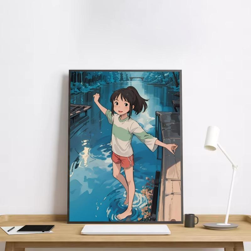 Мой сосед S-Унесенные призраками аниме-постер HD art самоклеящаяся стена водонепроницаемая для дома, гостиной, спальни, бара, эстетическое украшение