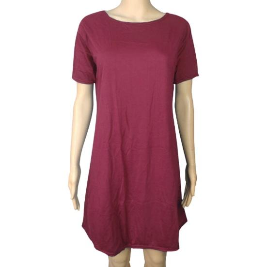 Summer Mini Dress Short Sleeves A-line Round Neck Solid Color Above Knee Length Simple Style Short Dress Dating Beach Party Dress