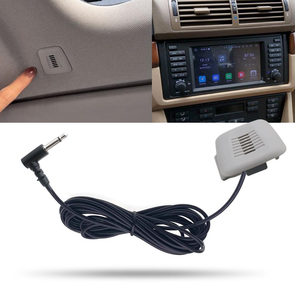 Car Roof Dome Cover 3.5mm Microphone Handfree Replace for BMW Aftermarket Android Multimedia Head Unit External MIC Interface