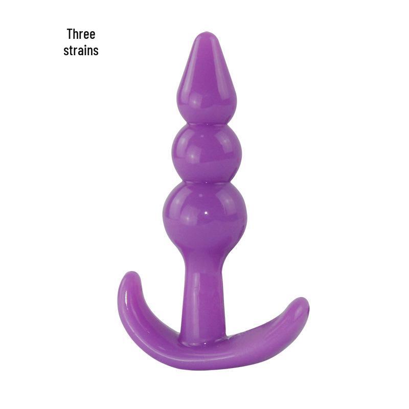 Purple Silicone Anal Plug Set for SM Couples - Gay Men Bedroom Fun & Flirting Stimulation.
