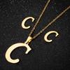 Alphabet Neck Chains Anti-allergic Safe Fine Workmanship Fashionable Initial Pendant Alphabet Neck Chains Earrings for Festival