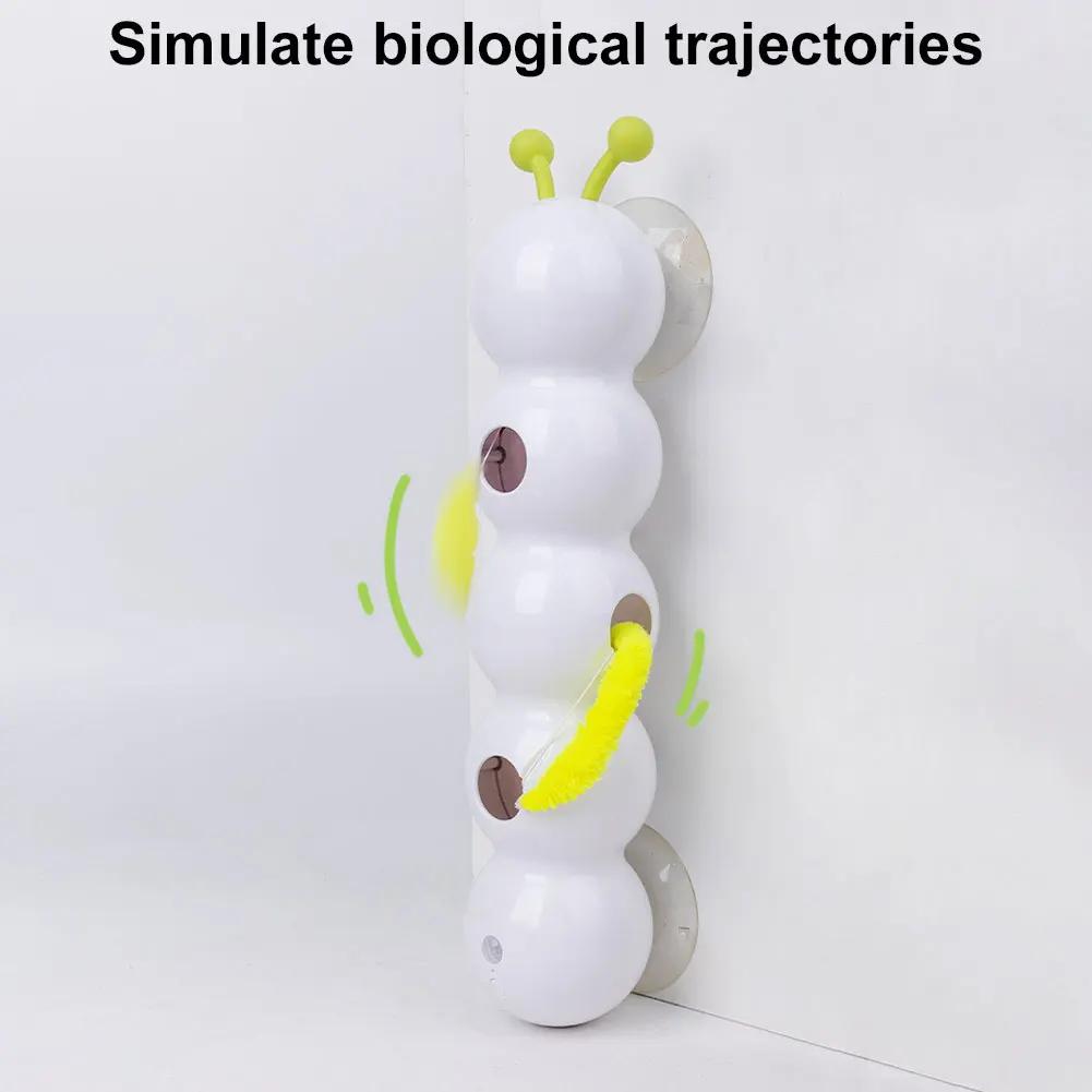 Игрушка-дразнилка для кошек Caterpillar, активируемая движением, игрушка для котят, перезаряжаемая автоматическая игрушка для кошек с хвостом для домашних кошек, игрушечный мяч