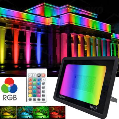 RGB Светодиодный Прожектор Отражатель Наружное Освещение 220В 50Вт 100Вт IP66 Водонепроницаемый Прожектор Ландшафтные Садовые Фонтанные Декоративные Светильники