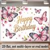 Party Backdrop Floral Butterfly Pink Flat Banners Celebrations Wedding Enthusiasts Photo Booth Background Front Door Decor