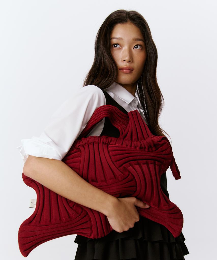 Сумка Pleatsmama с большим бантом, бордовый