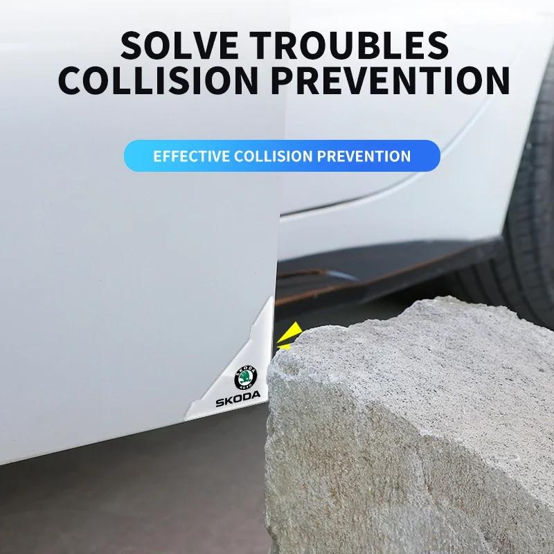Автомобильная наклейка Защита угла двери автомобиля Защита от столкновений Для Skoda Fabia 2 Octavia 3 Rapid Superb Аксессуары Светодиодный Багажник Автомобиль