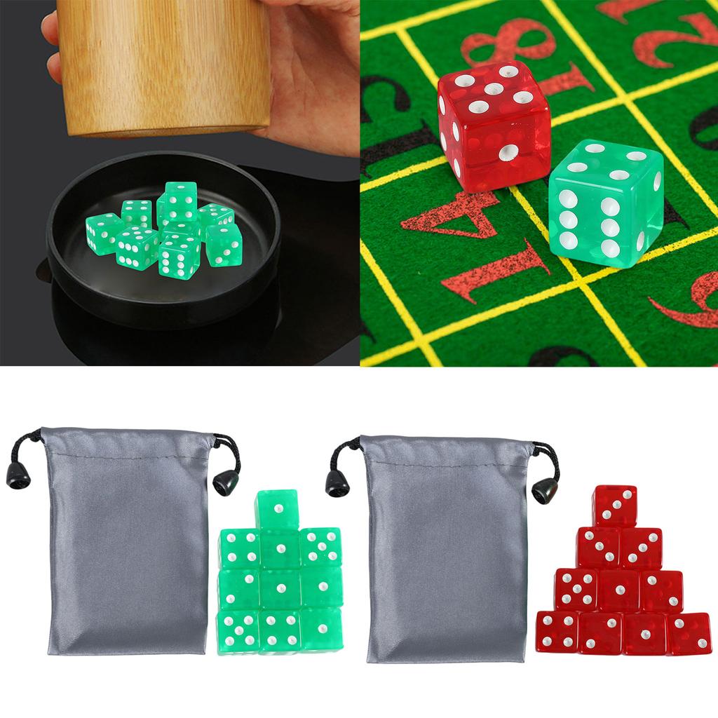 19mm Six Sided Dices Acrylic Game Dices Classroom Colorful Teaching Dices Educational Counting Toy Math Learning Tool