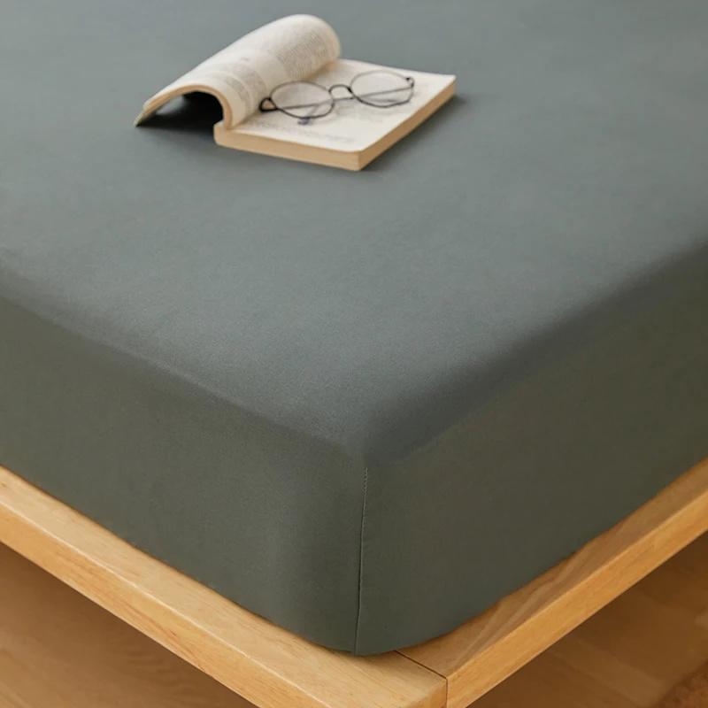 Водонепроницаемый защитный чехол для матраса, простыня на резинке из хлопка с резинками, нескользящее покрывало, парное постельное белье