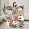 Warm Soft Blanket Camping We Bare Bears Somos Osos Bedding Throws Flannel Bedspread For Couch Bed Pattern Sofa Bed Cover