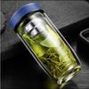 450ML Glass Water Bottle Oval Shaped Double Layer Tea Water Cup Infuser Tumbler Drinkware Water Bottle With Tea Filter