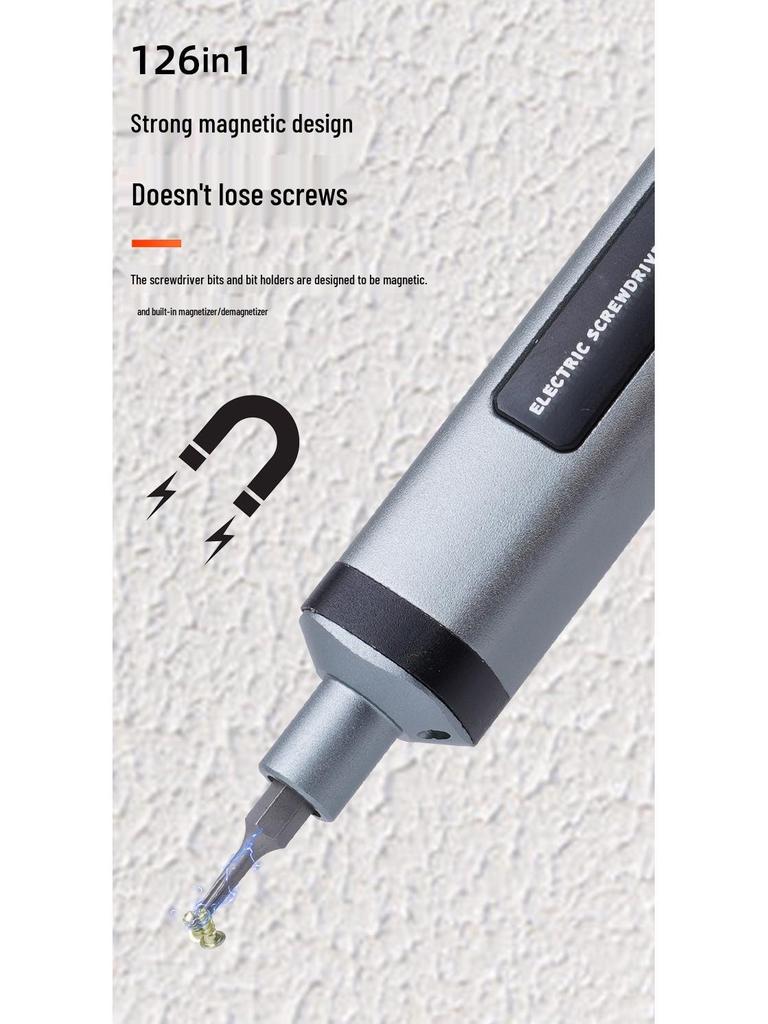 126-in-1 Precision Electric Screwdriver Set – Rechargeable Handheld Tool for Digital Repairs