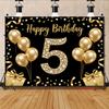 2D plane 1 golden birthday card with five balloonssuitable for birthday parties photography studios and cake table decoration
