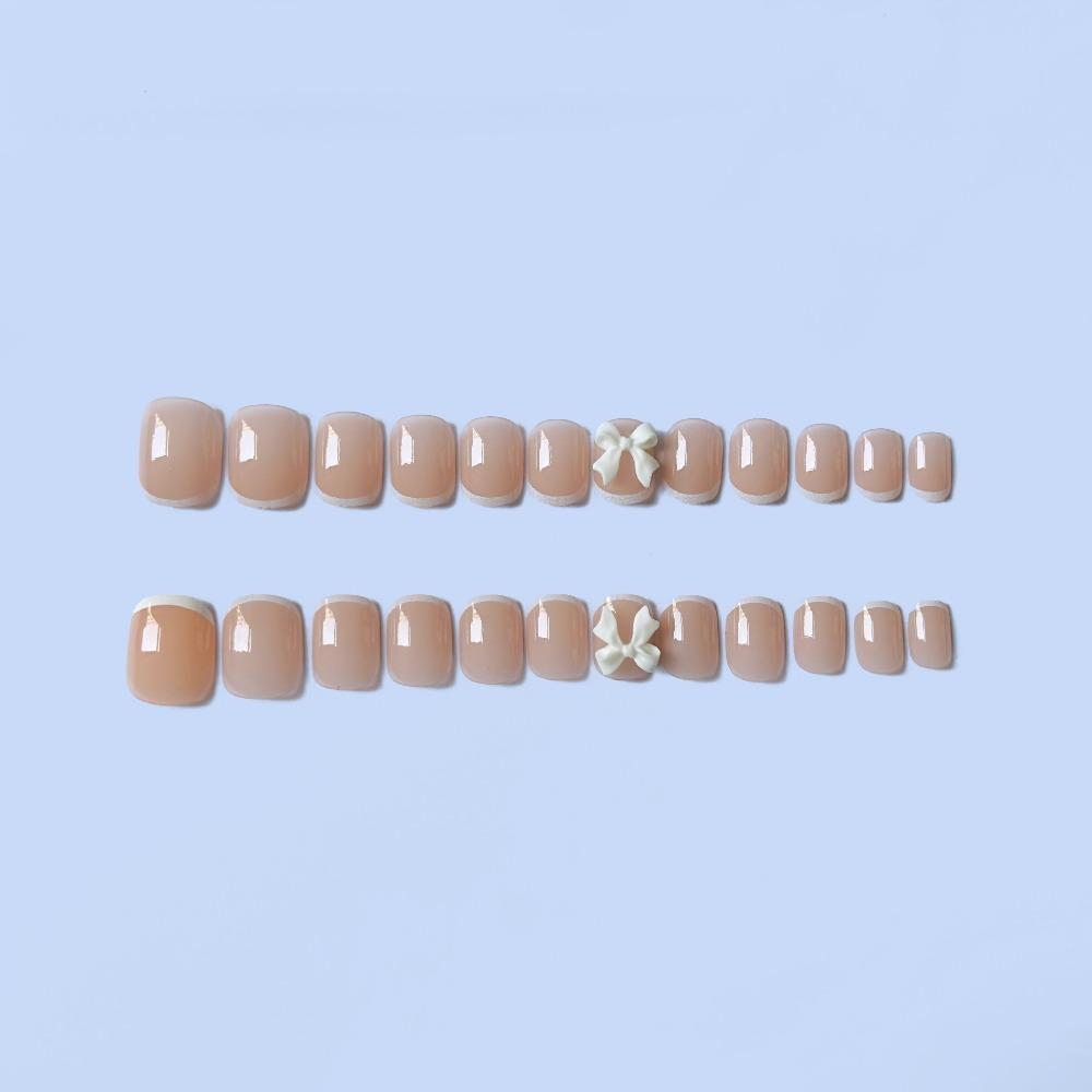 Full Cover French Fake Nails Square Head Nail Tips Fashion False Nail  Women