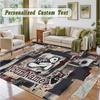 Crystal Velvet Square Rug Custom NameKorn Pattern Non Slip Home Floor Decor Rug