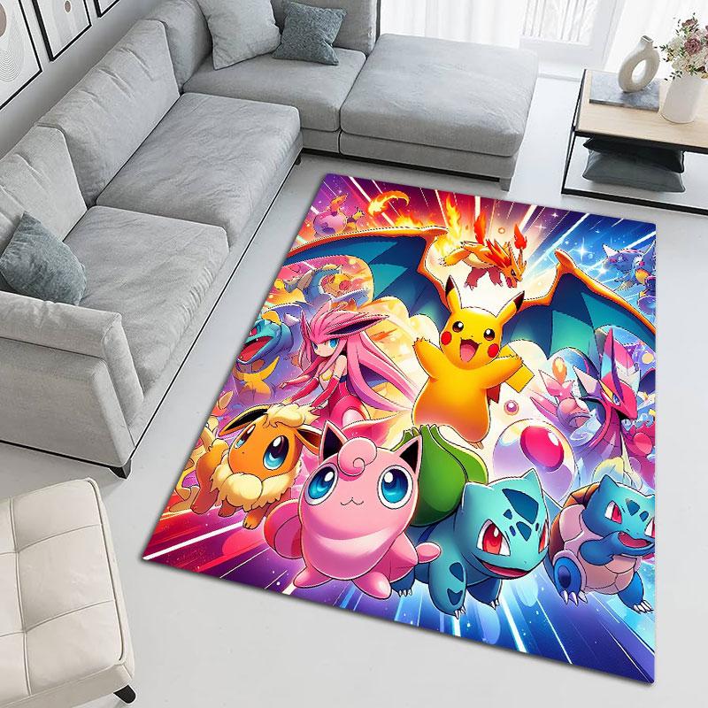 Cute Pikachu Friends Anime Carpet Printing Doormat Fashion Doormat Dormitory Decoration