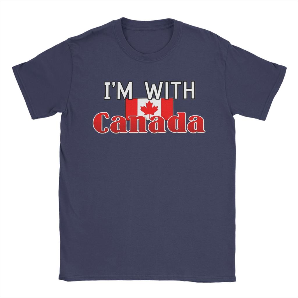 Модная футболка I'm With Canada для мужчин, хлопок, короткий рукав, круглый вырез, летняя одежда