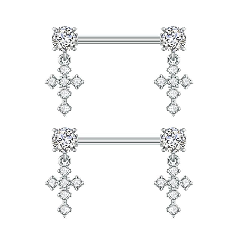 2 шт., милый медведь, бабочка, висячие пирсинг сосков, нержавеющая сталь, крест, звезда, подвесной щит для сосков, штанга для женщин, кольца для сосков