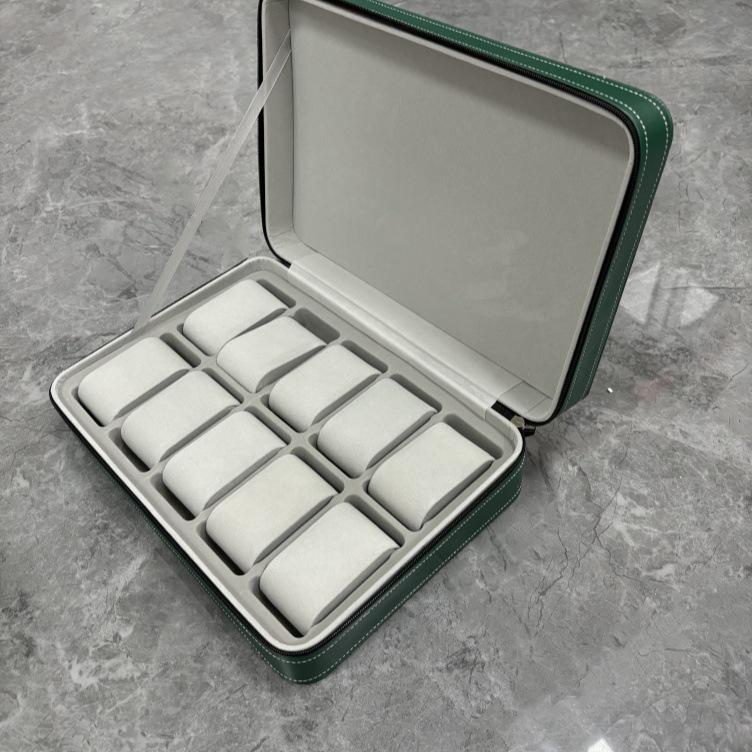 Портативная коробка для хранения на молнии из ПУ кожи для часов и ювелирных изделий, варианты на 6, 10 и 12 ячеек