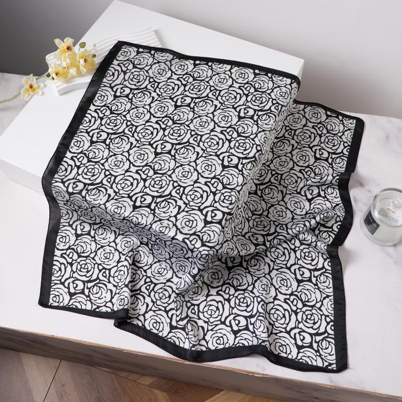 Шелковый женский квадратный шарф - Китайский стиль платок на голову для весны, лета, осени - Защита шеи и согревающий - Элегантный тонкий стиль для мамы