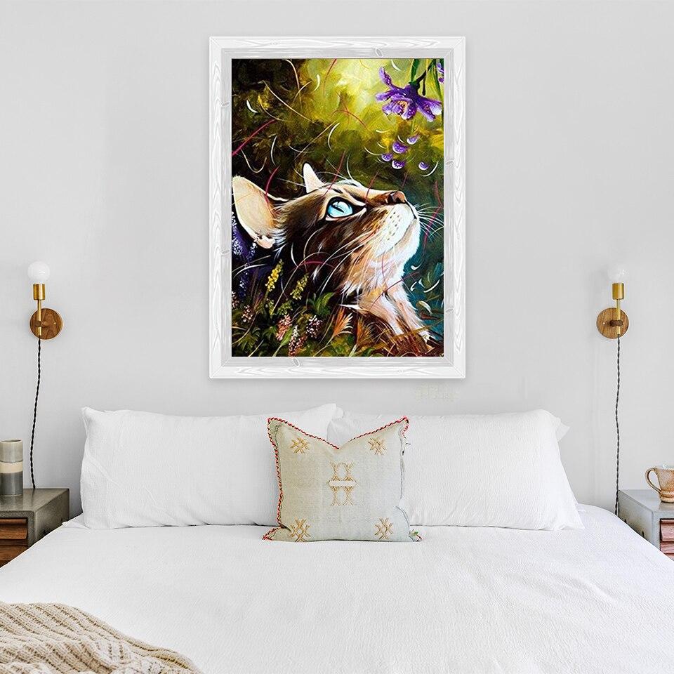 Новый 5D DIY алмазная живопись кошка/бабочка Алмазная вышивка животное вышивка крестиком полная круглая дрель ремесла домашний декор подарок