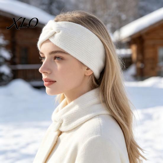 Wide Headband for Winter Sports Women Headband, Twist Knot Knitted Thick Warm Ear Knit Travel Warmers, Cozy Head Wrap Cold Weather Autumn Accessories