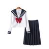 Белая двухпредметная школьная форма JK: Аутентичный длинный матросский костюм с юбкой для женщин