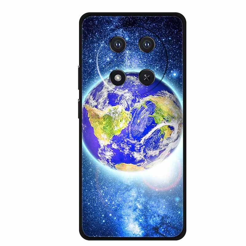 Чехол для Honor X9c X 9 c Цветочки Черный Силикон ТПУ Мягкая Задняя Крышка Для Honor Magic 7 Pro Magic7 5G lite Чехол для Телефона Funda